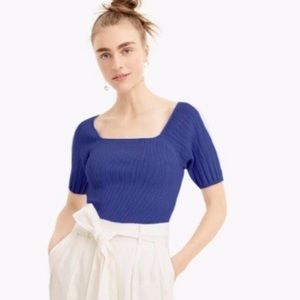 J.Crew Square Neck Sweater w/ Blouson Sleev